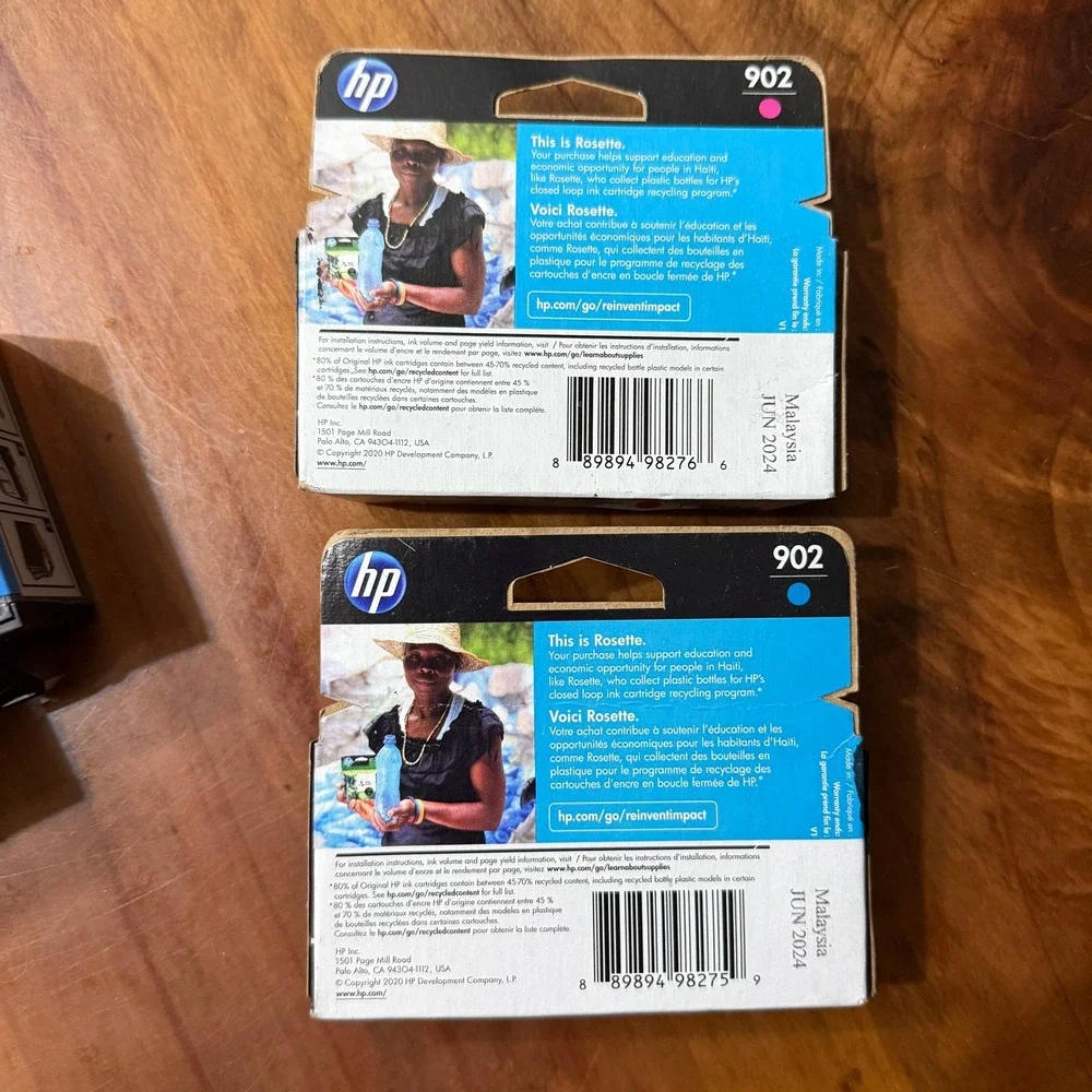 NEW Genuine HP Ink 02 XL Black 2 Pack Cartridge Unopened Expires Cyan Magenta